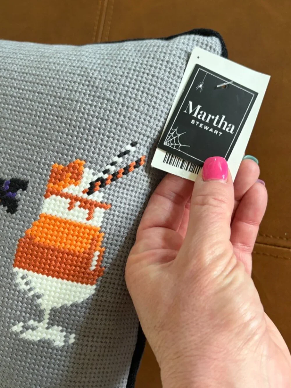 Martha Stewart Creepy Cocktail Toss Pillow NWT Halloween decor TikTok Famous